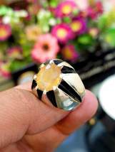 Natural Yellow Sapphire Ring, Sapphire Ring, Pukhraj Ring, 925k Silver Ring. - $430.00