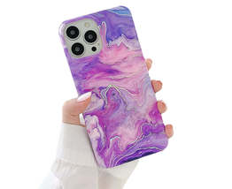 Anymob iPhone Case Pink Lavender Marble Pattern Soft Silicone Cover For iPhone - £16.41 GBP