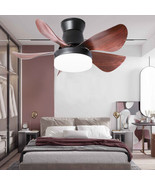 28 Inch Ceiling Fans with Lights and Remote, Modern Indoor Outdoor Ceili... - £87.96 GBP