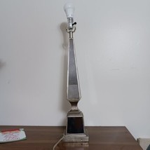 Table Lamp Mirrored Obelisk Single Silver toned - £111.14 GBP