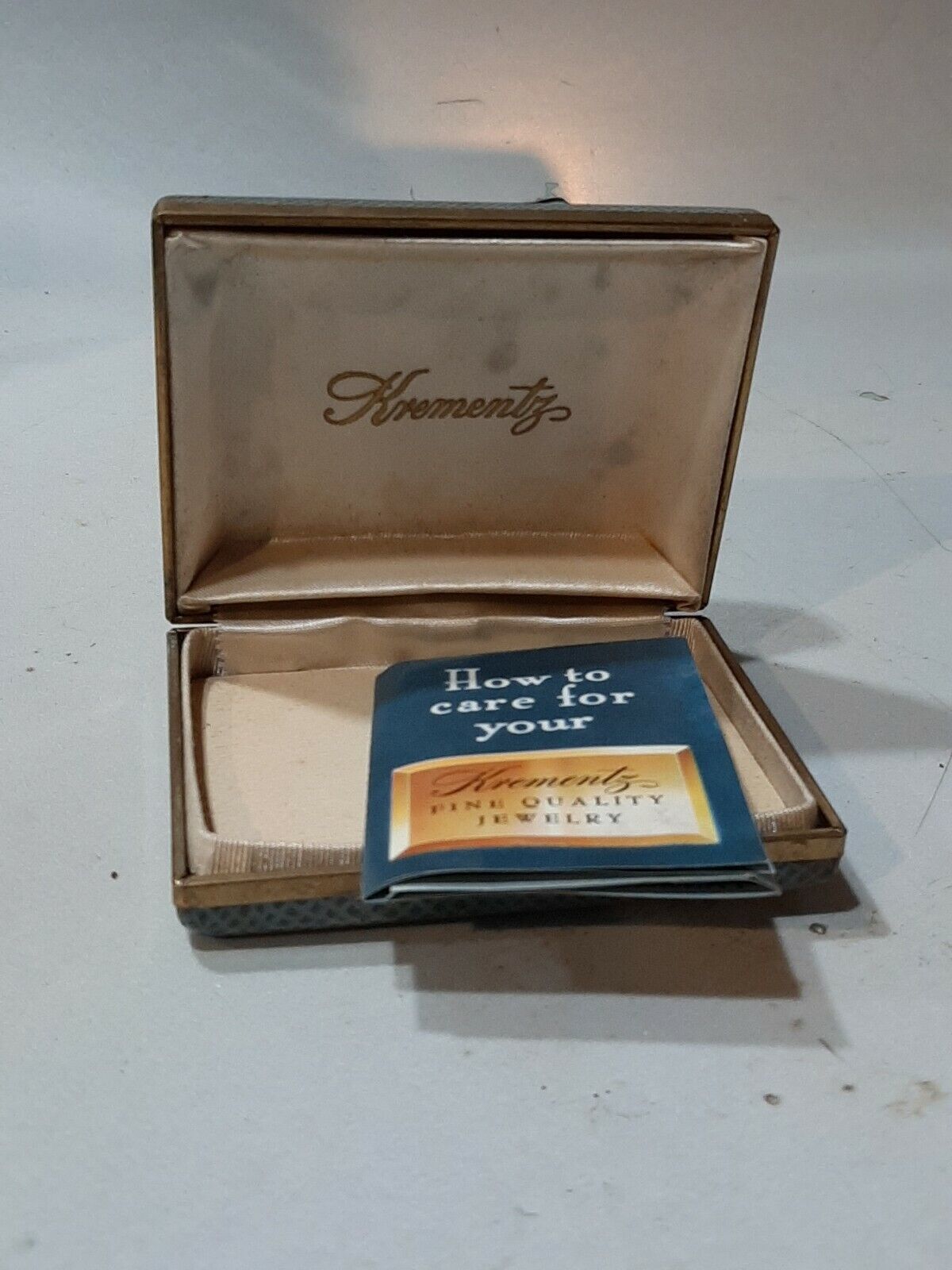 Vintage Krementz Jewelry Box, ORIGINAL BOX &amp; PAPERS ONLY - $6.79