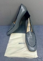 BALLY Parfait Navy Blue Leather Slip On Pump Heel Shoes Size 7.5 M Made ... - $24.74