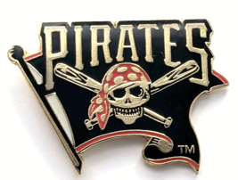 VTG 2002 Pittsburgh Pirates MLB Baseball Team Skull Crossed Bats Logo Flag Pin - $9.99