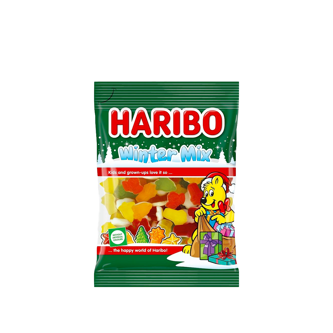 HARIBO Winter Mix gummy bears with foam bottom 175g- Made in Belgium FREE SHIP