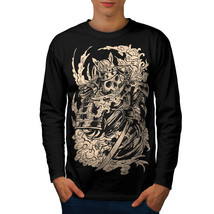 Wellcoda Dead Knight Bones Mens Long Sleeve T-shirt, Scary Skull Graphic Design - £17.90 GBP