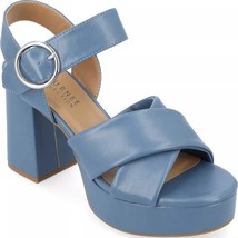 Journee Collection Women Slingback Ankle Strap Sandals Akeely Size US 7.5 Blue - £21.68 GBP