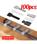 100PCS White Cable Ties Reusable Hook and Loop Straps for Wire Cord Orga... - $19.80