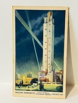 Postcard vtg Antique Post Card Worlds Tallest Thermometer Havoline Chicago 1933 - £13.39 GBP