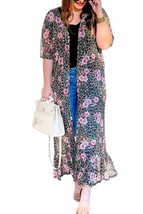 Jess Lea sand and sun duster kimono in black - size S - £29.71 GBP