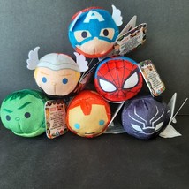 Disney Tsum Tsum Marvel Mini Plush Figures Set of 6 Spiderman Thor Iron Man - £15.97 GBP