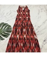 Calvin Klein Womens Maxi Dress Size S New Orange Black Stripe Drawstring... - $48.73 CAD