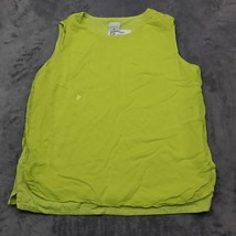 Click by Color Me Cotton Shirt Womens XL Neon Green Sleeveless Blouse - £15.77 GBP