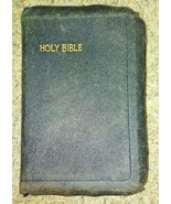 KJV 1950s Holy Bible Leather Cover Color Plates Illustrated - £33.49 GBP