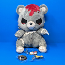 Days Gone Zombie Rager Teddie Bear 10&quot; Plush Figure w/ Zipper Pouch &amp; 3 Charms - £11.92 GBP