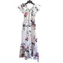 Hilo Hattie Vintage White Hawaiian Off Shoulder Dress Hibiscus Aloha Womens Smal - £38.21 GBP