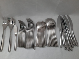 Lot of 43  Pieces ~ Nambe ~ Bend Pattern 18/10 Stainless Flatware ~ Nice - £109.17 GBP