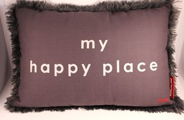 Peace Love World Throw Pillow My Happy Place 20 x 14 inches Positivity Vibe - $22.76