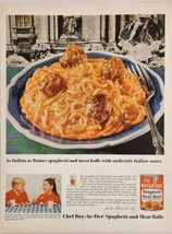 1964 Print Ad Chef-Boy-Ar-Dee Spaghetti &amp; Meat Balls Happy Brother &amp; Sister - £14.10 GBP