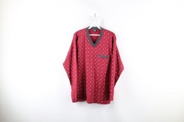 Vintage 90s Streetwear Womens XL Faded Geometric Long Sleeve V-Neck T-Shirt - $39.55
