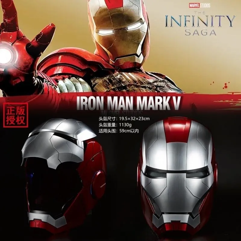 Original New Iron Man 1:1 Mk5 Helmet Voice Control Eyes With Light Model Toys - £64.24 GBP+