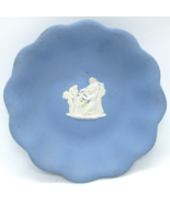 Vintage Wedgwood Jasperware White on Blue Scalloped Vanity Dish  - $20.22 CAD