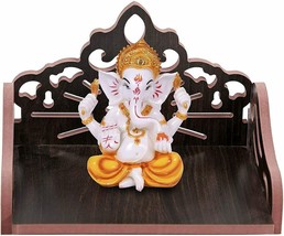 Indian Wall Mounted Hanging Wooden Home and Office Temple-Pooja Mandir US - £30.06 GBP