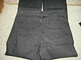 ST.JOHN&#39;S BAY Women&#39;s 6 Petite JET BLACK Boot Cut Mid Rise Jeans 4 Pocket - £15.71 GBP