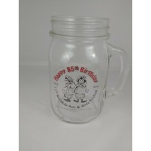 2000 Raggedy Ann and Andy Glass Mug &quot;Happy 85th Birthday&quot; - £6.19 GBP