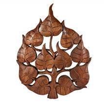 Enlighten Pho Bodhi Tree Leaf Hand Carved Wall Art - $41.17