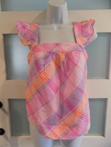 Lilly Pulitzer Reyna Pink Isle Madras Plaid Top Size XXS Women&#39;s NEW - £64.08 GBP