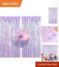 Gorgeous 3ft x 8.3ft Tinsel Fringe Curtains for Photo Booths &amp; Celebrations - $15.79