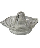 Vintage Clear Glass Hand Juicer Reamer Lip Handle Rib Design Citrus Lemo... - $14.84