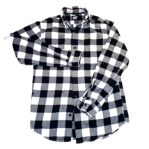 Lands End Men&#39;s Long Sleeve Black White Checkered Button Up Casual SM 14... - $16.84