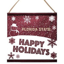 NCAA Florida State Seminoles Hanging Happy Holidays Banner Sign NEW - £11.56 GBP