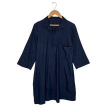 COS Dress Womens 8 Shirt Dress Henley Button Pockets Dark Wash Denim Blue - $29.69