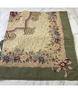 Vintage Made in France Tapesty Bedspread Coverlet Blanket Green Pink Flo... - $188.72 CAD