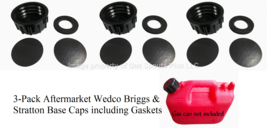 3 Pk Wedco Briggs Gas Can Base Solid Caps Blind Closed Storage Lid Viton Gasket - £11.17 GBP