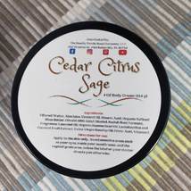 Cedar Citrus Sage Aloe Based Natural Body Cream 4 OZ - £12.05 GBP