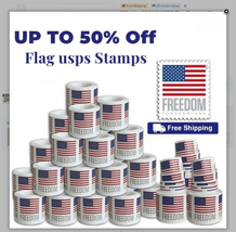 20 Rolls of 2023 USPS Flag Forever Stamps Coils (2000 Total)  - £368.56 GBP