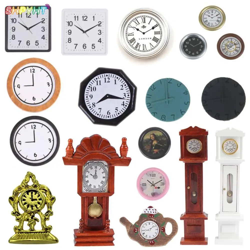 Multi Dollhouse Wall Clock Bird Octagonal Alarm Clocks Doll House Miniature - £8.78 GBP+