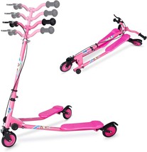 Kids Swing Scooter, 3 Wheels Drifting Wiggle Scooters With Adjustable, 1... - $107.18