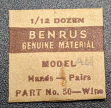 NOS NEW Genuine Benrus AE / AS 1012 Watch Part# 50 - Wine Hr/Min Hand Set - $14.84