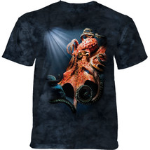 Giant Pacific Octopus Unisex Adult T-Shirt Blue by The Mountain 100% Cotton - $27.00