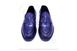 Men&#39;s Blue Patina Handmade Leather Dress Loafers, Genuine Leather Formal... - $140.98
