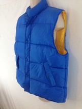 J Crew Mens L Blue Quilt Goose Down Puffer Snap Zip Front Vest - £14.99 GBP