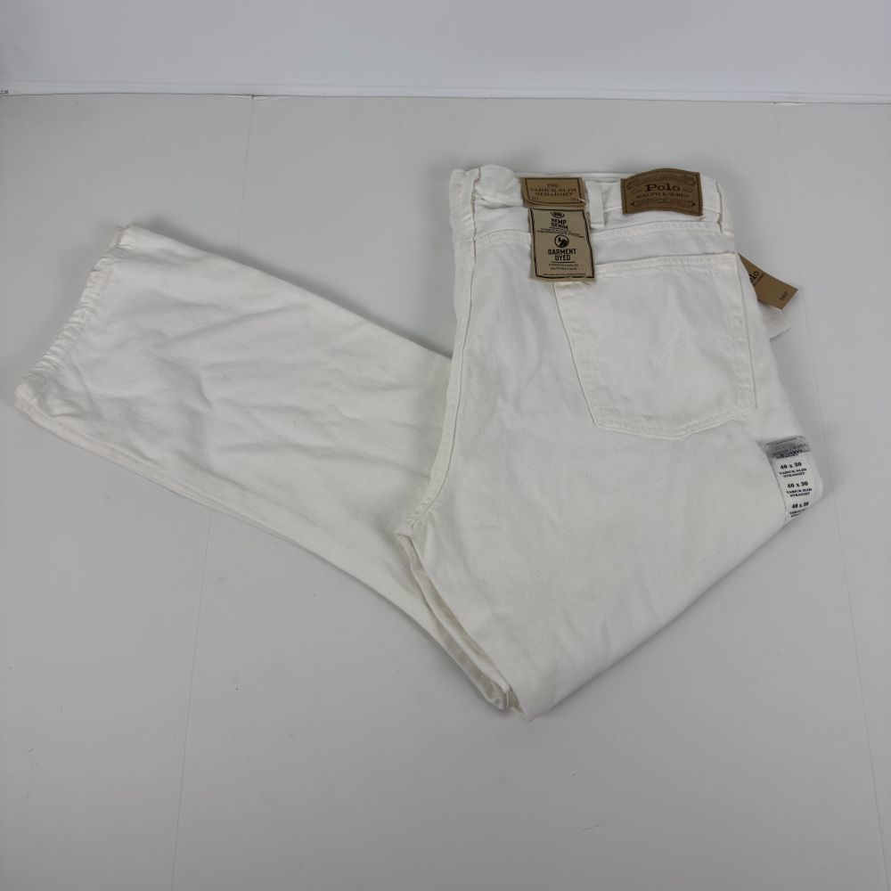 Polo Ralph Lauren Jeans Men's 40x32 Deckwash White Varick Slim Str Garment-Dyed Item image 6
