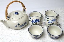 Vintage CHIKANG teapot and 6 cups handpainted - £20.21 GBP