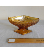 Indiana Glass Amber Iridescent Carnival Pineapple Floral Diamond Shape C... - £6.34 GBP