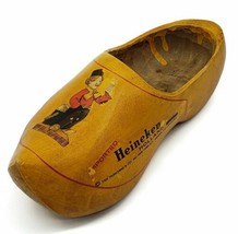 Vintage Heineken Beer Hand Carved Yellow Wooden Dutch Shoe Clog - £10.82 GBP