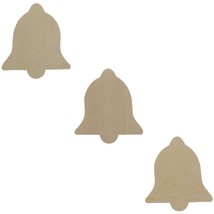 3 Unfinished Wooden Bell Shapes Cutouts DIY Crafts 3.6 Inches - £14.88 GBP